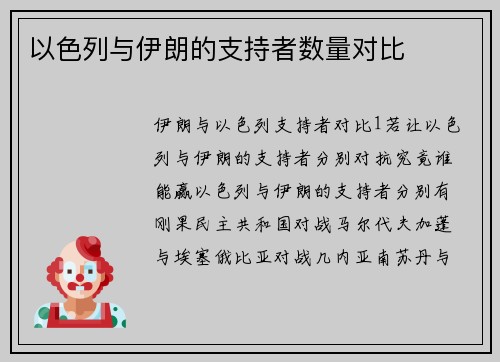 以色列与伊朗的支持者数量对比